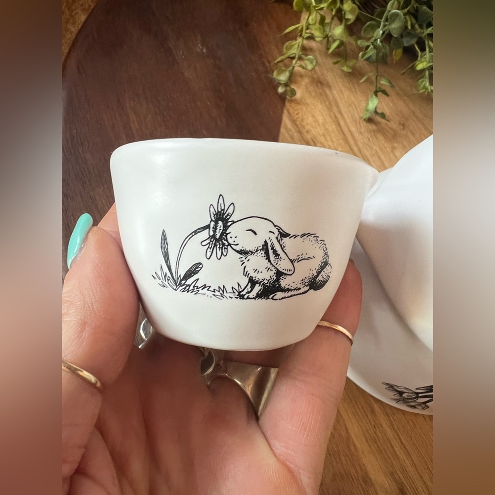 Rae Dunn Artisan Collection 2024 Blue Bunny Sketch Easter Measuring Cups - Picture 5 of 13